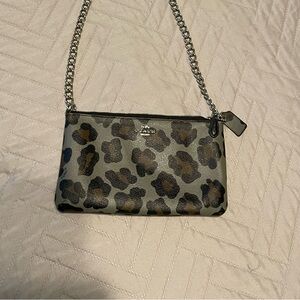 Coach Brown and Black Crossbody Bag with Chain Strap